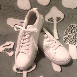DIY “Leather” White Shoes with Laces (Size 6)